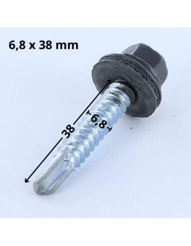 1 x Vis autoperceuse Tête hexagonale TH 6.3X38...