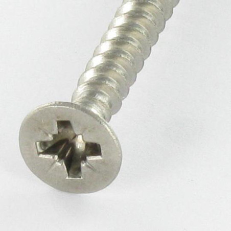 1 x VBA Vis bois agglo Tête fraisée Pozi N°1 3X12 Filetage total Inox A4 microvis
