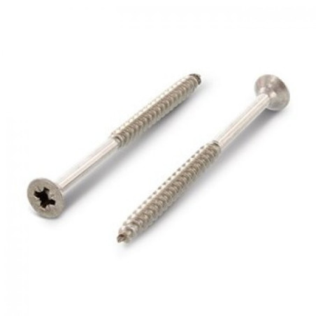 1 x VBA Vis bois agglo Tête fraisée Pozi N°2 5X45 Filetage partiel Inox A4