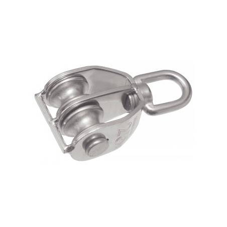 1 x POULIE Double De 25 Inox A2 Pour Câble De 6