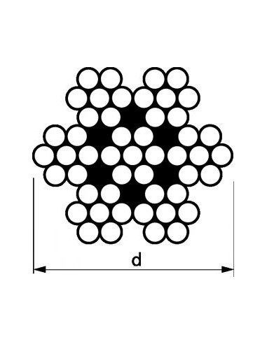 1 x Mètre de Câble souple Diamètre 5 Inox A4...