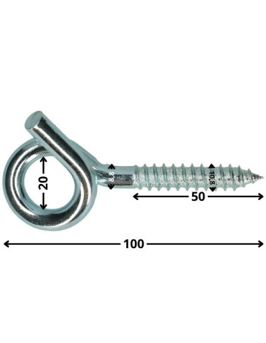 1 x Crochet gymnase Filet Bois Acier zingué...