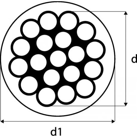 1 x Mètre de Câble monotoron Diamètre 5 Inox A4 GAINE PVC (vendu au m)