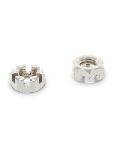 1 x Ecrou hexagonale à CRENEAUX Inox A2 M12 SW18