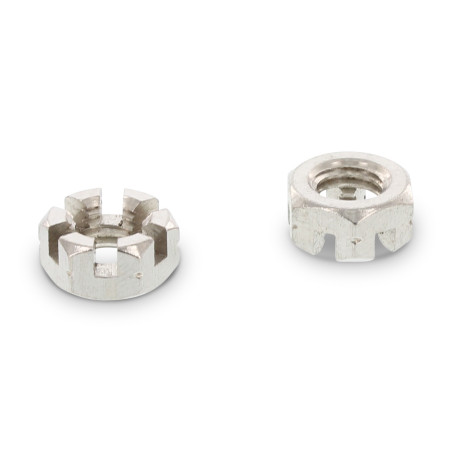 1 x Ecrou hexagonale à CRENEAUX Inox A2 M8