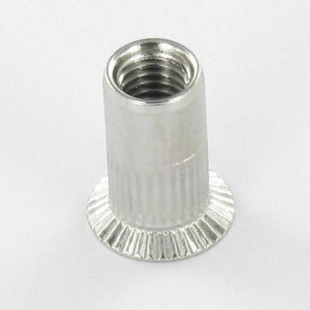 1 x Ecrou à sertir Tête fraisée Cranté M10X21 INFC 45 Inox A2