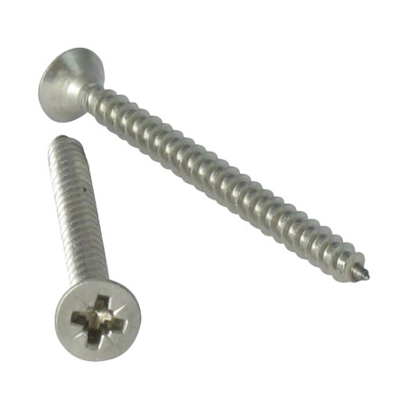 1 x VBA Vis bois agglo Tête fraisée Pozi N°1 3X40 Filetage total Inox A4 microvis
