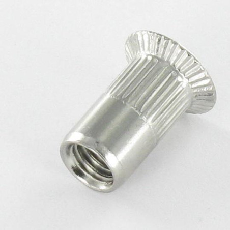 1 x Ecrou à sertir Tête fraisée Cranté M6X16 INFC 45 Inox A2
