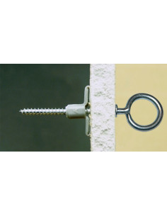 Cheville Nylon 8X40 Avec Piton à collerette 4X45 2