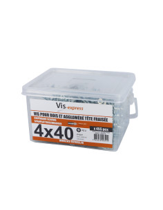 Seau de 455 Vis bois agglo 4X40 Tête fraisée Pozi N°2...