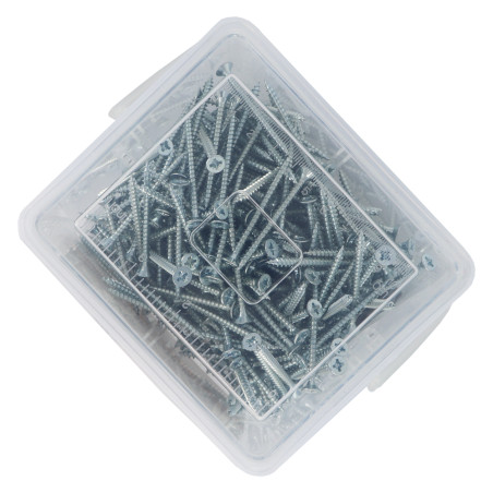 1 x Seau de 455 Vis bois agglo 4X40 Tête fraisée Pozi N°2 Acier zingué
