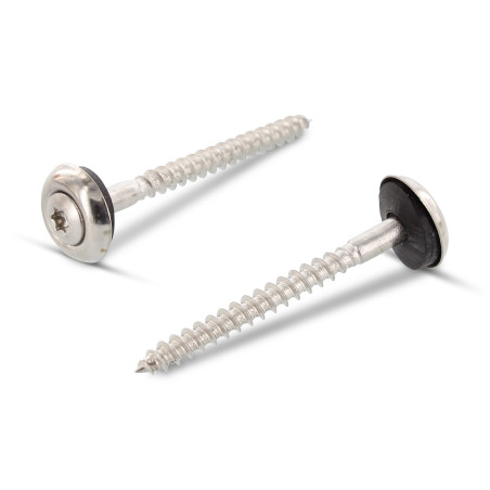 1 x Vis faitage Tête fraisée bombée TFB TORX T20 Inox A2 4.5X70 Rondelle d'étanchéite EPDM 3P