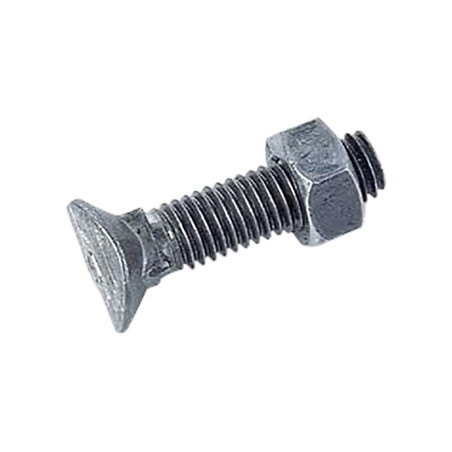 1 x Boulon (vendu avec Ecrou) TOCC tête ovale carré collet M8X33 Pas de 125 Classe 8.8 Acier zingué