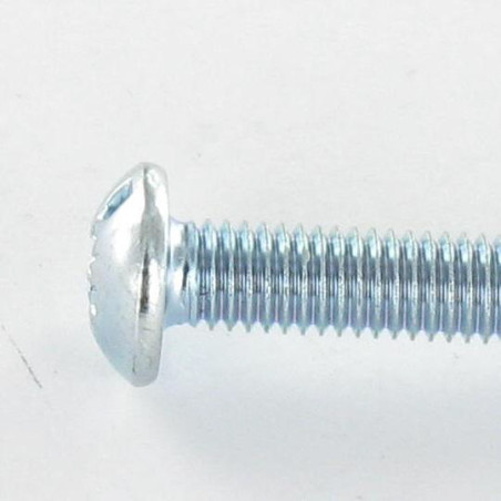 1 x Vis métaux Tête Bombée Large Pozi N°2 / Fendue M5X40 Acier zingué