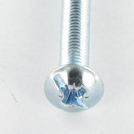 1 x Vis métaux Tête Bombée Large Pozi N°2 / Fendue M5X40 Acier zingué