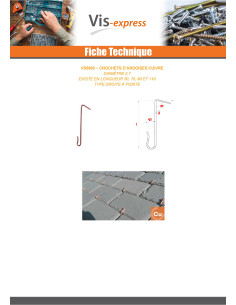 Crochets d'ardoises Cuivre 2.7X90 2