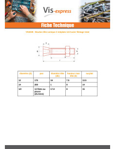 Boulon (vendu avec Ecrou) TC2M 1/2X50 13FIL/POUCE Classe... 2