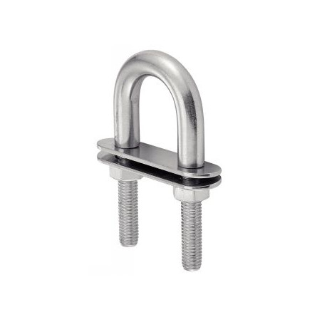 1 x Etrier Forme U Avec Double PLAQUES Inox A4 4X62