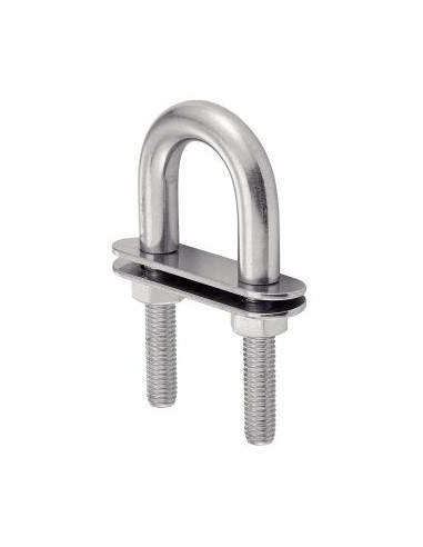 1 x Etrier Forme U Avec Double PLAQUES Inox A4...