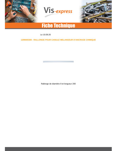 1 x EXTENSION 8X200 Pour CANULE MELANGEUSE