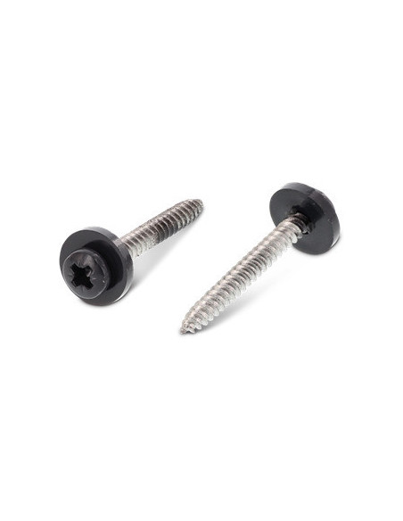1 x Vis tôle Tête cylindrique TC Pozi N°2 + Rondelle Nylon 3.9X16 Inox A2 RAL7016 gris anthracite