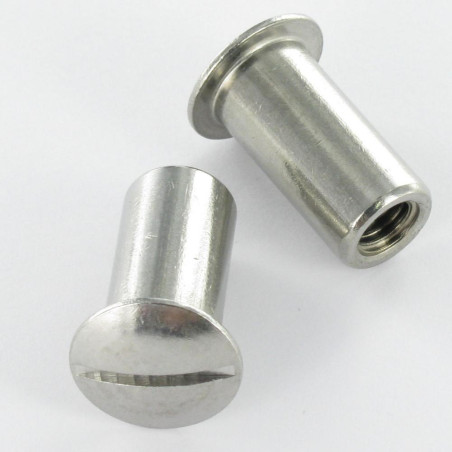 1 x Vis HUBLOT Tête bombée Fendue M4/6 6X8 Diamètre de tête: 9 Inox A4