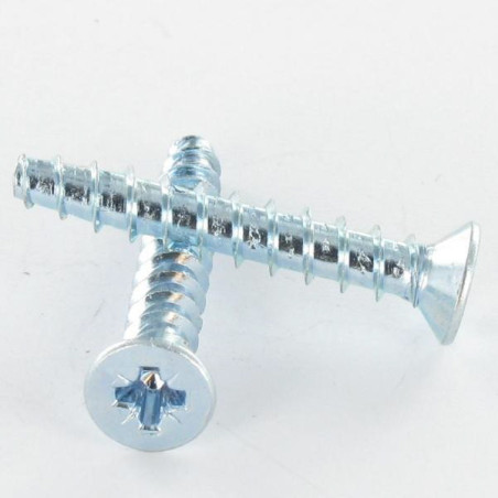 1 x Vis pvc TRILOBE Tête fraisée Pozi 3X8 FILET45 Acier zingué microvis