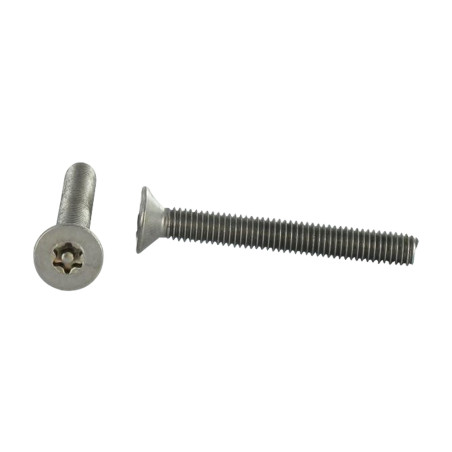 1 x Vis métaux Inox A2 Inviolable Tête fraisée TORX T10 avec téton M3X12 microvis