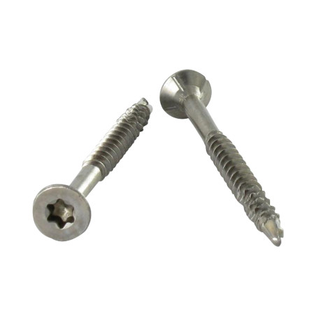 1 x VBA Vis bois agglo Vis autoperceuse Tête fraisée Cranté 4X40 TORX T20 Inox A2