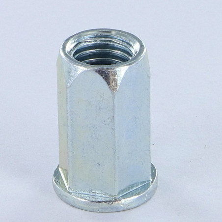 1 x Ecrous à sertir Hexagonal Tête plate TP M4X9.2 ACPTH 20 Acier zingué