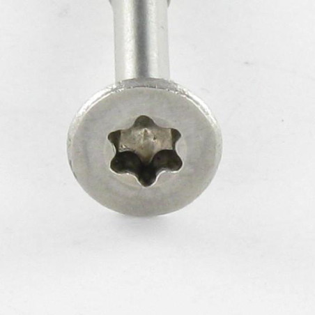 1 x VBA Vis bois agglo Vis autoperceuse Tête fraisée Cranté 5X45 TORX T25 Inox A2