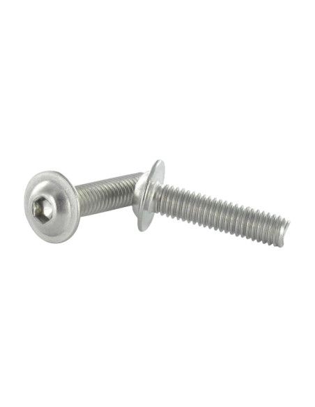 1 x Vis métaux BHC (Tête Bombée Hexagonal creux) Embase collerette M8X50 Clé de 5 HC5 Inox A2