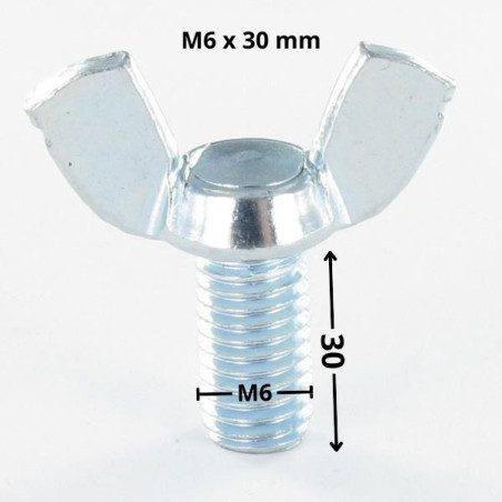 1 x Vis Oreilles M6X30 Forme amEricaine Acier zingué