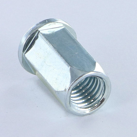1 x Ecrous à sertir Hexagonal Tête plate TP M10X18 ACPTH 35 Acier zingué