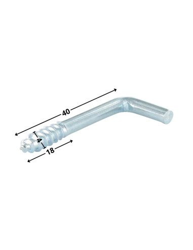 1 x Gond à vis bois 4X40 Filetée sur 18 Inox A2