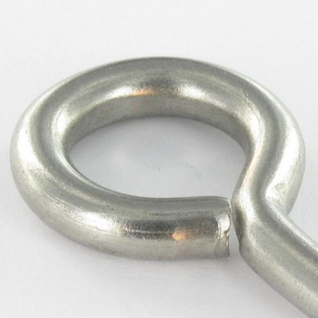 1 x Piton Bois 7X140 Filetée sur 46 Longueur total 173 Oeil 18.5 Inox A2