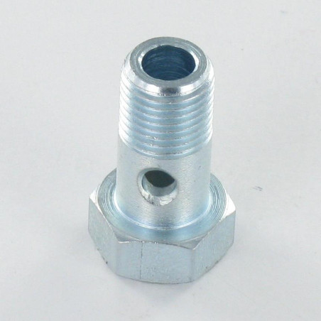 1 x Vis creuse simple ou vis banjos Tête hexagonale TH M10X19 Pas fin Pas de 100 Acier zingué