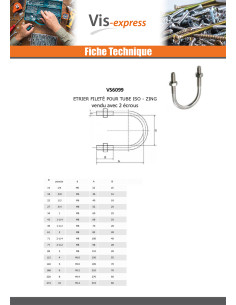 Etrier Acier zingué Fond rond Fileté M10/55 Pour Tube 115 2
