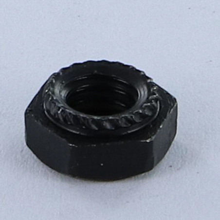 1 x Ecrou à tole hexagonal Acier zingué noir M6 Epaisseur tole 1.5