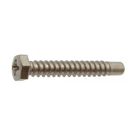 1 x Vis tôle Tête hexagonale TH Pozi Bout pilote Inox A2 5.5X30 Filetée sur 25