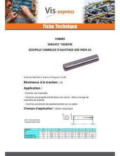 Goupille cannelée d'ajustage G02 Inox A1 5X16 2