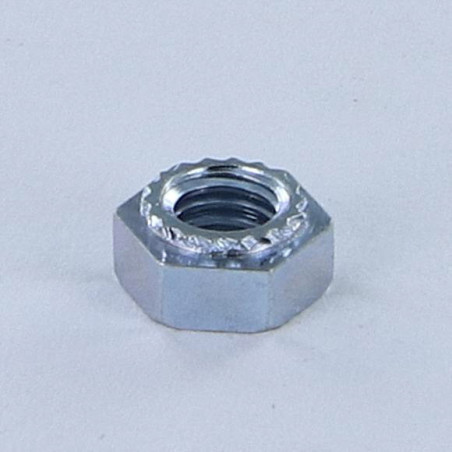 1 x Ecrou à tole hexagonal Acier zingué M2.5 Epaisseur tole 2