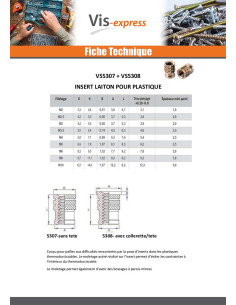 Insert Sans tête BROACHFIX Laiton M4X7.4 2