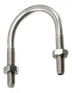 Etrier Inox A2 Fond rond à Tube de 140 Fileté M10/70
