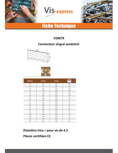 1 x Connecteur / Platine d'assemblage Acier...