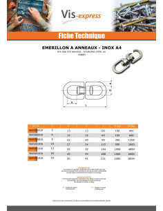 Emérillon à anneaux Inox A4 Diamètre 10 2