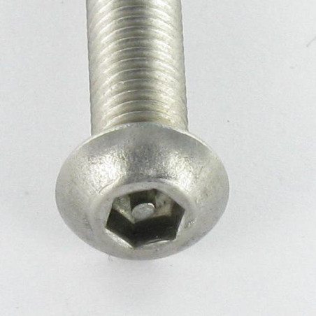 1 x Vis métaux Inviolable BHC (Tête Bombée Hexagonal creux) avec téton M4X12 Inox A2