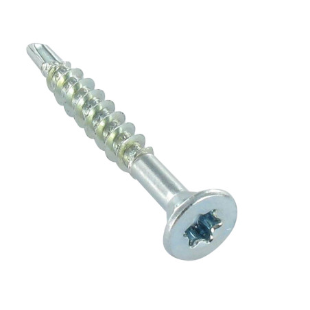 1 x Vis Médium Tête fraisée Cranté TORX T25 5X80 Filetée sur 53 Acier zingué