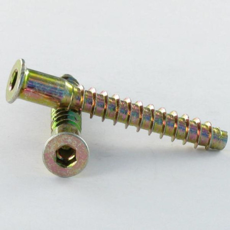 1 x Vis d'assemblage confirmat Tête fraisée Hexagonal creux 7X40 SS Cranté Bichromaté