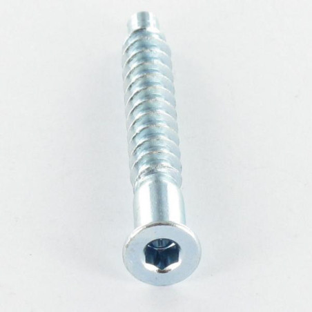 1 x Vis d'assemblage confirmat Tête fraisée Hexagonal creux 7X45 Filet agglo SS Cranté Acier zingué